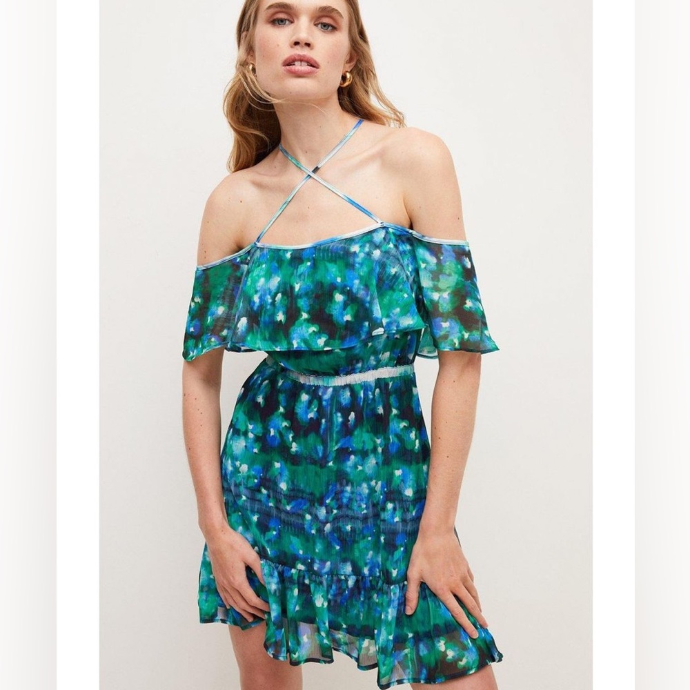 Karen Millen Floral Ruffle Mini Dress